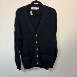 Great Lakes Recreation Men's Navy Cardigan Sweater Cotton Button Large NWT